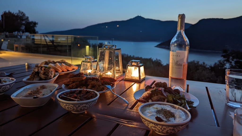 private villa dining in kalkan